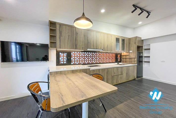 Big terrace one bedroom apartment for rent in Tay Ho, Hanoi